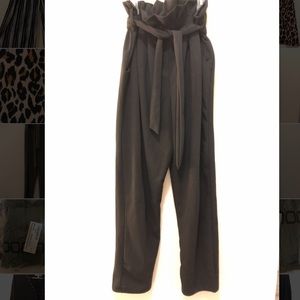 Olive green paper bag trousers straight leg US 8